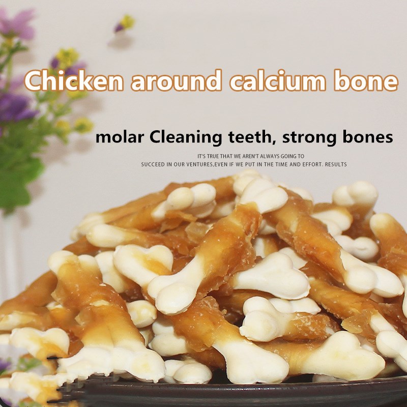 Nourriture pour animaux de compagnie, poulet et os en calcium, snacks pour chiens, alimentation saine et délicieuse, molaires, dents de chien, os, nourriture pour chiens